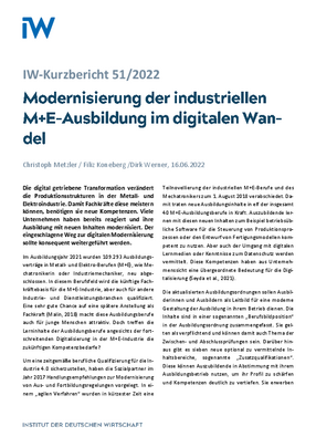 Modernisierung der industriellen M+E-Ausbildung im digitalen Wandel