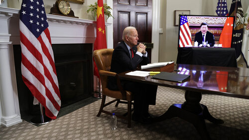 President Biden Meets Virtually With China's President Xi