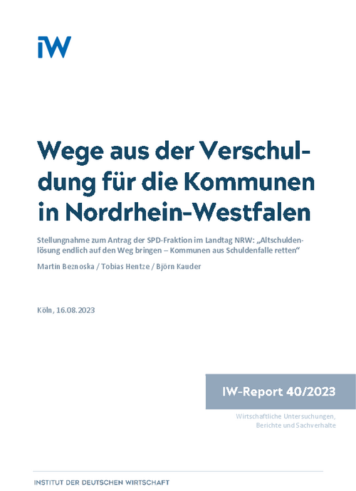 Wege aus der Verschuldung für die Kommunen in Nordrhein-Westfalen