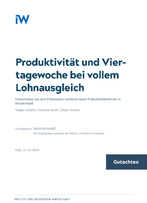 Produktivität und Viertagewoche bei vollem Lohnausgleich