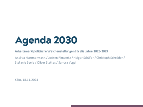 Arbeitsmarktpolitische Weichenstellungen für die Jahre 2025-2029