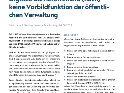 (noch) keine Vorbildfunktion der öffentlichen Verwaltung