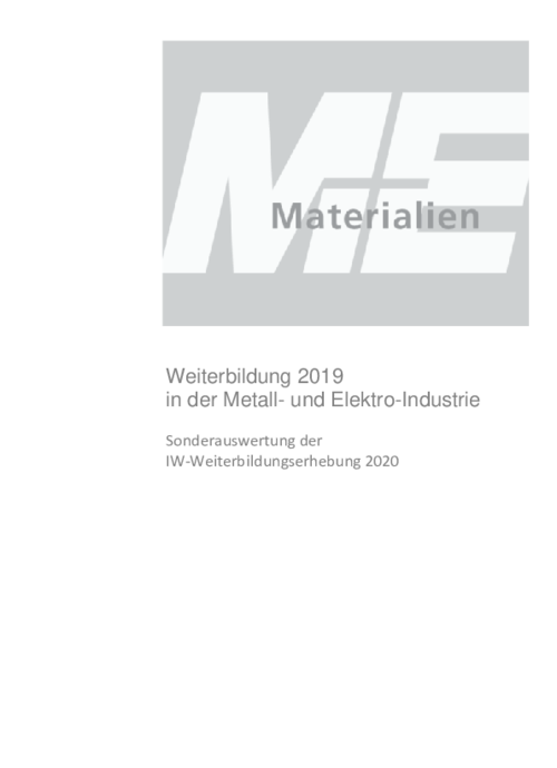 Weiterbildungsengagement der M+E-Unternehmen überdurchschnittlich hoch