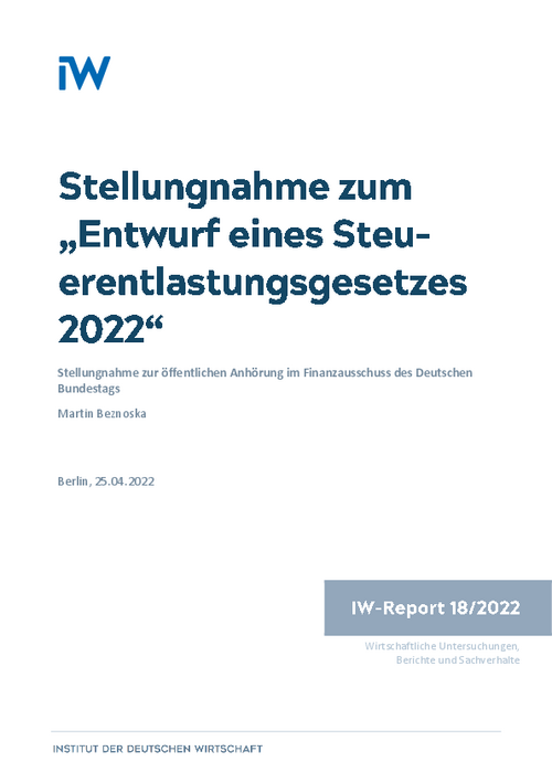 Entwurf eines Steuerentlastungsgesetzes 2022