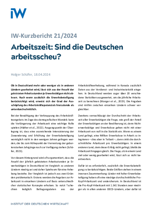Sind die Deutschen arbeitsscheu?
