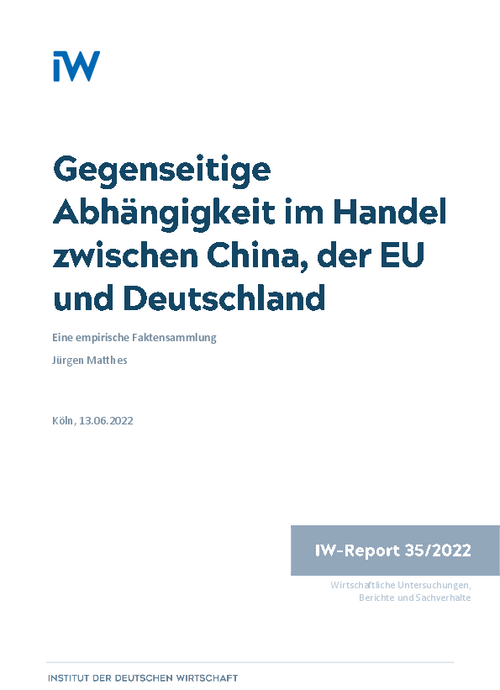 Gegenseitige Abhängigkeit im Handel zwischen China, der EU und Deutschland