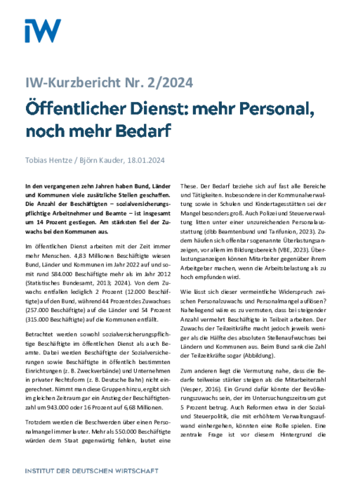 Mehr Personal, noch mehr Bedarf