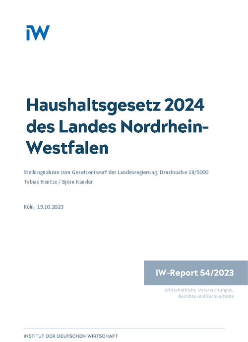 Haushaltsgesetz 2024 des Landes Nordrhein-Westfalen