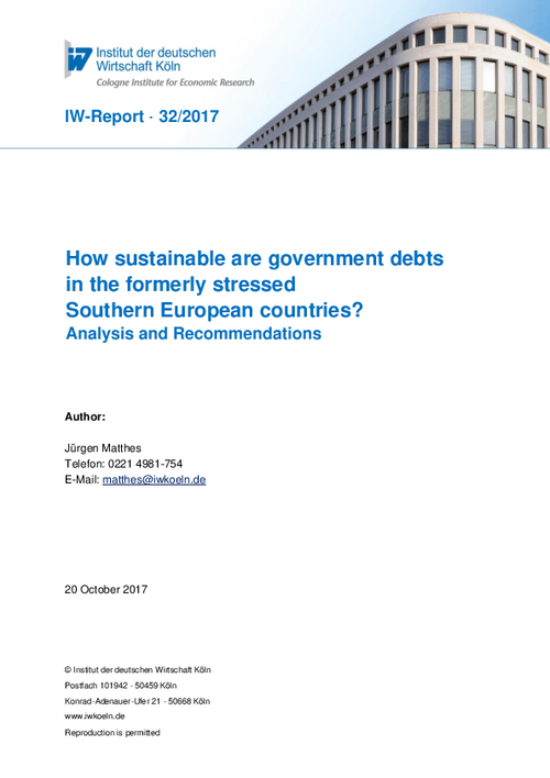 How sustainable are government debts in the formerly stressed Southern European countries?