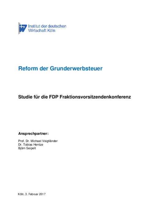 Reform der Grunderwerbsteuer