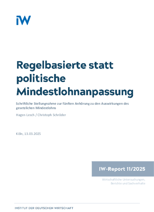 Regelbasierte statt politische Mindestlohnanpassung