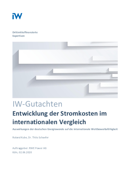Entwicklung der Stromkosten im internationalen Vergleich