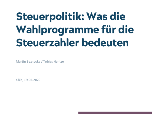 Was die Wahlprogramme für die Steuerzahler bedeuten