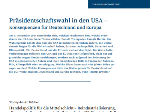 Handelspolitische Konsequenzen einer Wiederwahl von Donald Trump Handelspolitische Konsequenzen einer Wiederwahl von Donald Trump