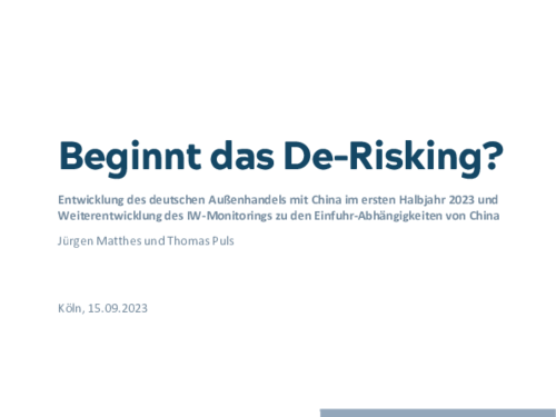 Is the derisking beginning?