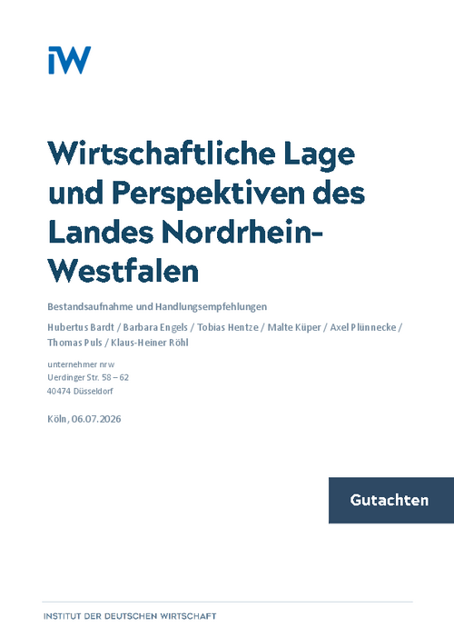 Wirtschaftliche Lage und Perspektiven des Landes Nordrhein-Westfalen