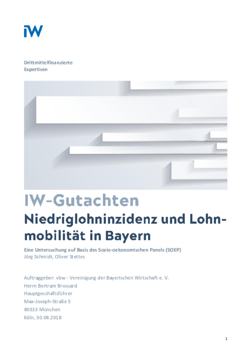 Niedriglohninzidenz und Lohnmobilität in Bayern