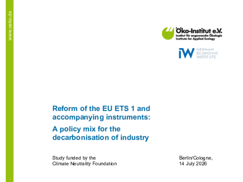 Reform of the EU ETS 1 and accompanying instruments: A policy mix for the decarbonisation of industry
