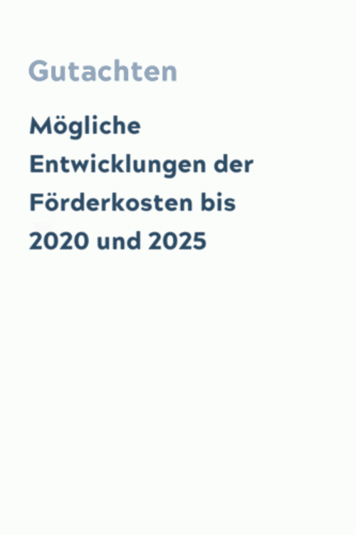 Mögliche Entwicklungen der Förderkosten bis 2020 und 2025