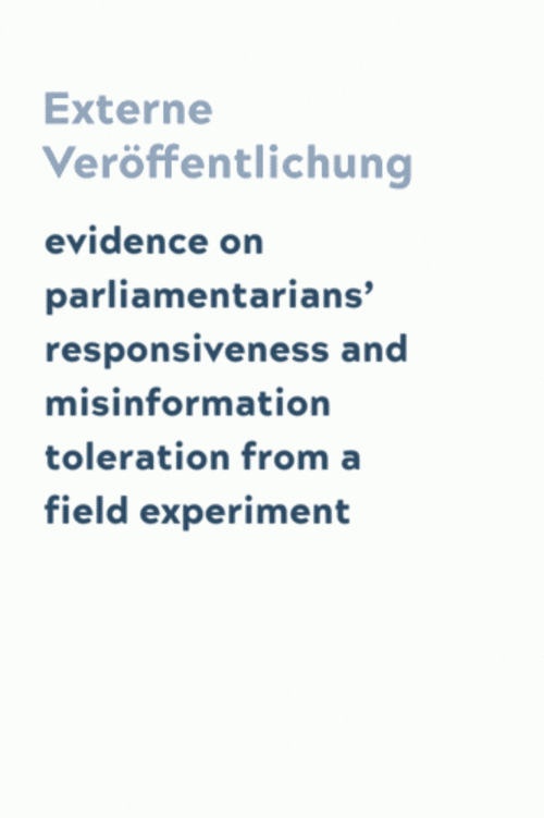 evidence on parliamentarians’ responsiveness and misinformation toleration from a field experiment