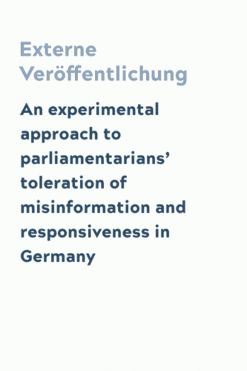 An experimental approach to parliamentarians’ toleration of misinformation and responsiveness in Germany