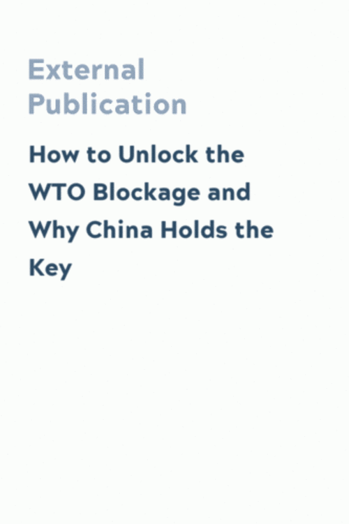 How to Unlock the WTO Blockage and Why China Holds the Key