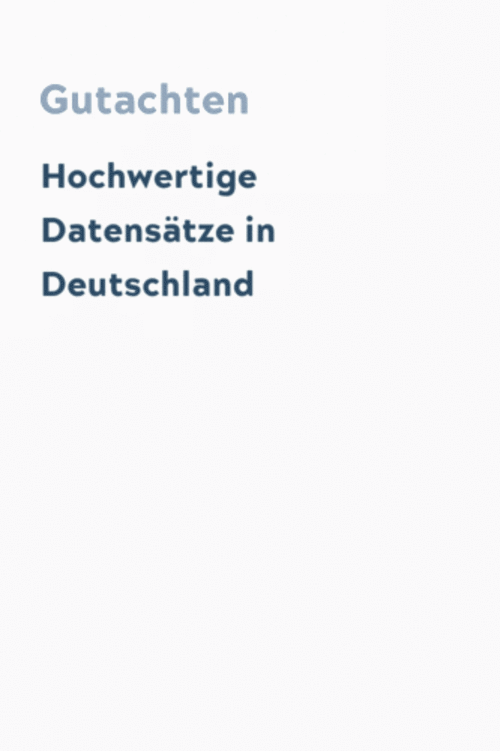Hochwertige Datensätze in Deutschland