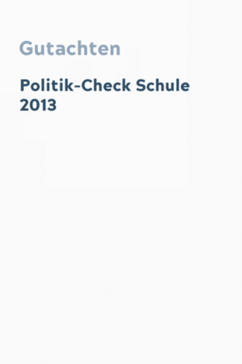 Politik-Check Schule 2013