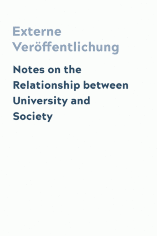 Notes on the Relationship between University and Society