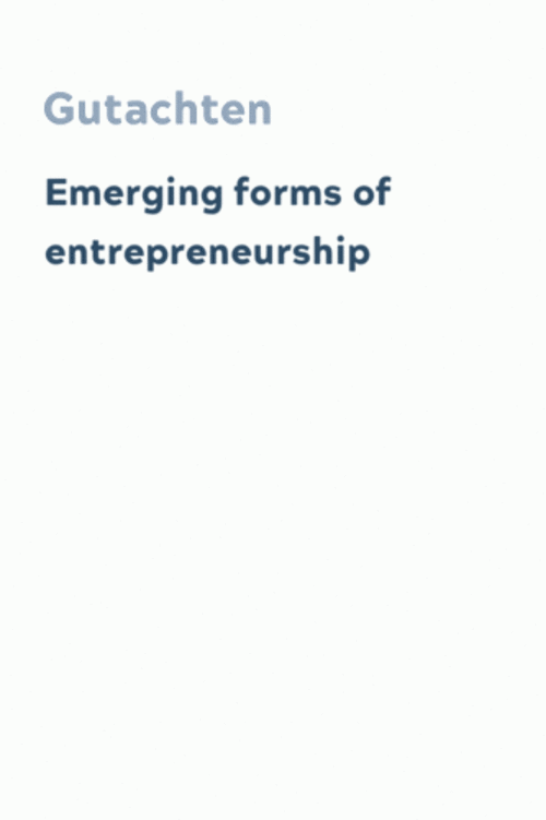 Emerging forms of entrepreneurship