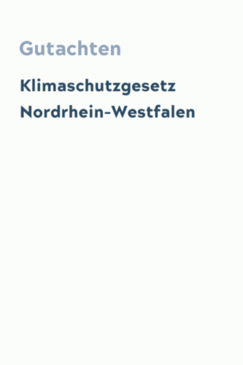 Klimaschutzgesetz Nordrhein-Westfalen