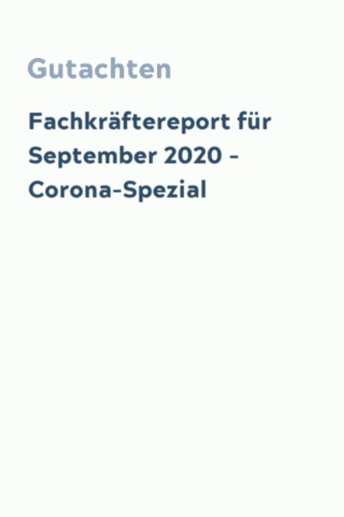 Fachkräftereport für September 2020 – Corona-Spezial