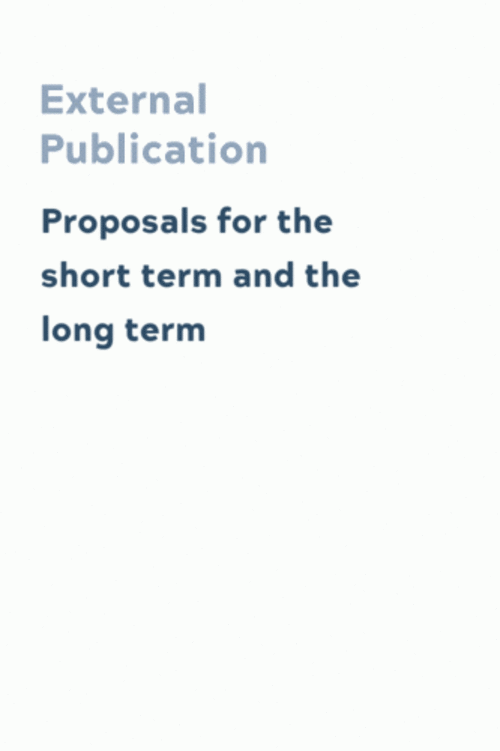 Proposals for the short term and the long term