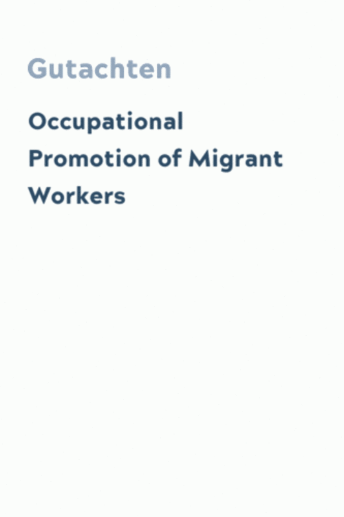 Occupational Promotion of Migrant Workers