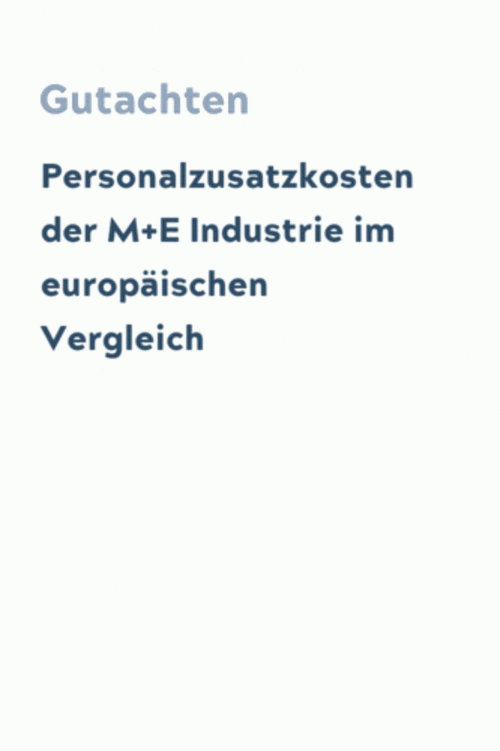 Personalzusatzkosten der M+E Industrie im europäischen Vergleich