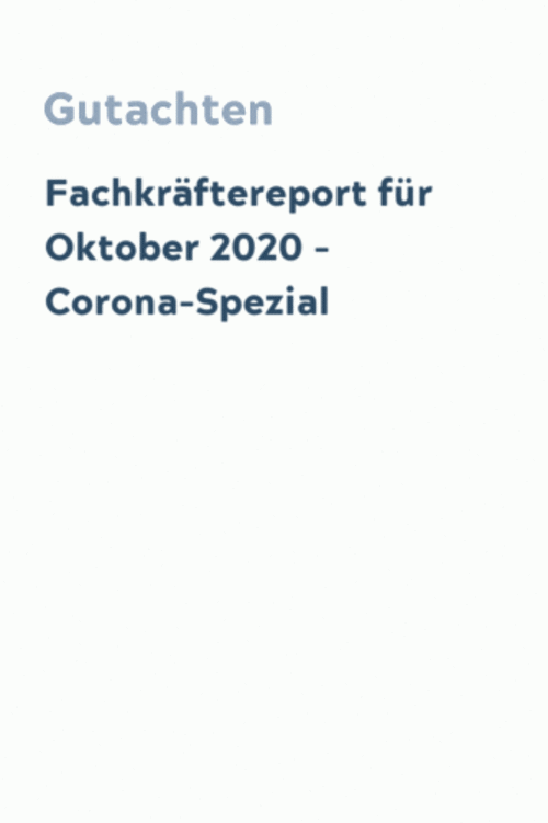 Fachkräftereport für Oktober 2020 – Corona-Spezial