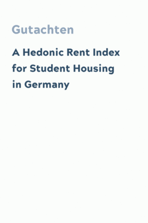 A Hedonic Rent Index for Student Housing in Germany