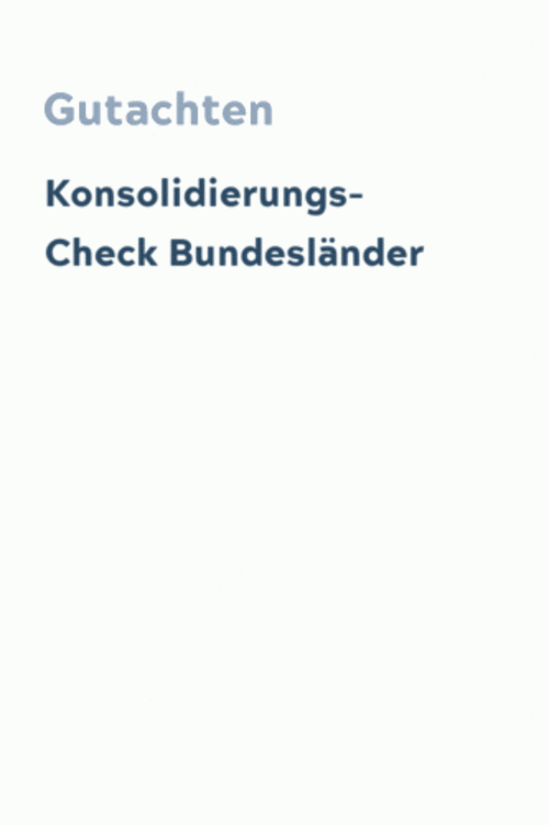 Konsolidierungs-Check Bundesländer