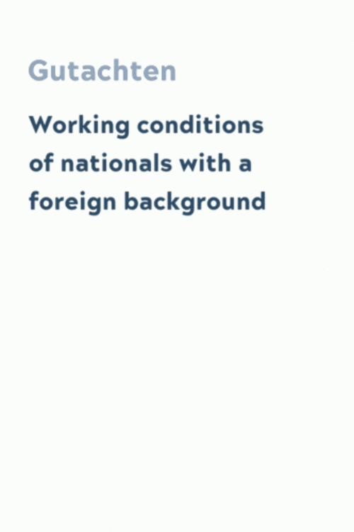 Working conditions of nationals with a foreign background