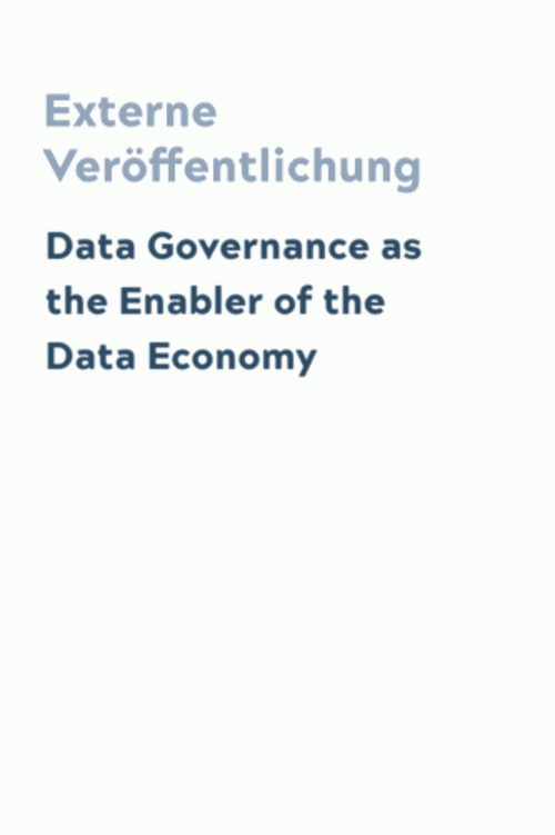 Data Governance as the Enabler of the Data Economy
